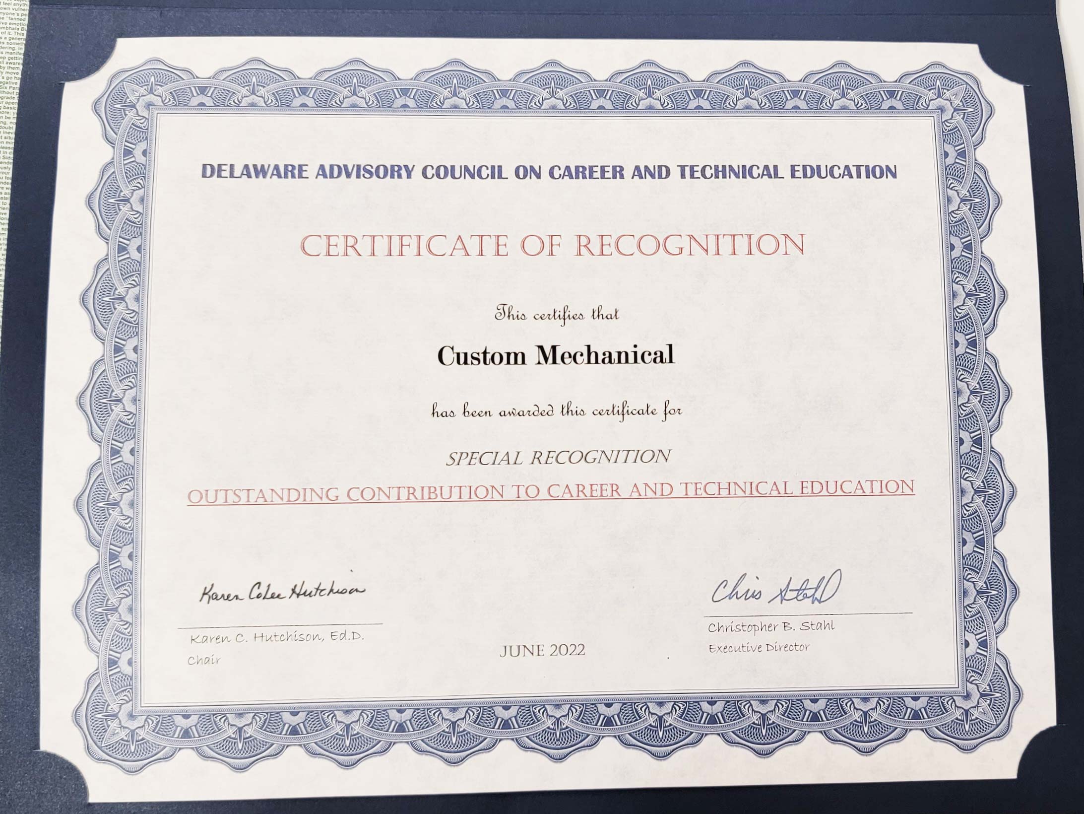 Delaware Certificate Delaware Certificate